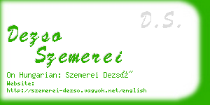 dezso szemerei business card